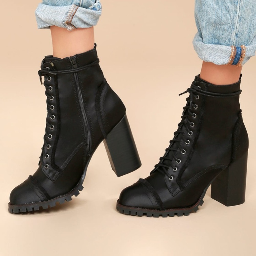 Lace Up Platform Booties BRAND NEW
